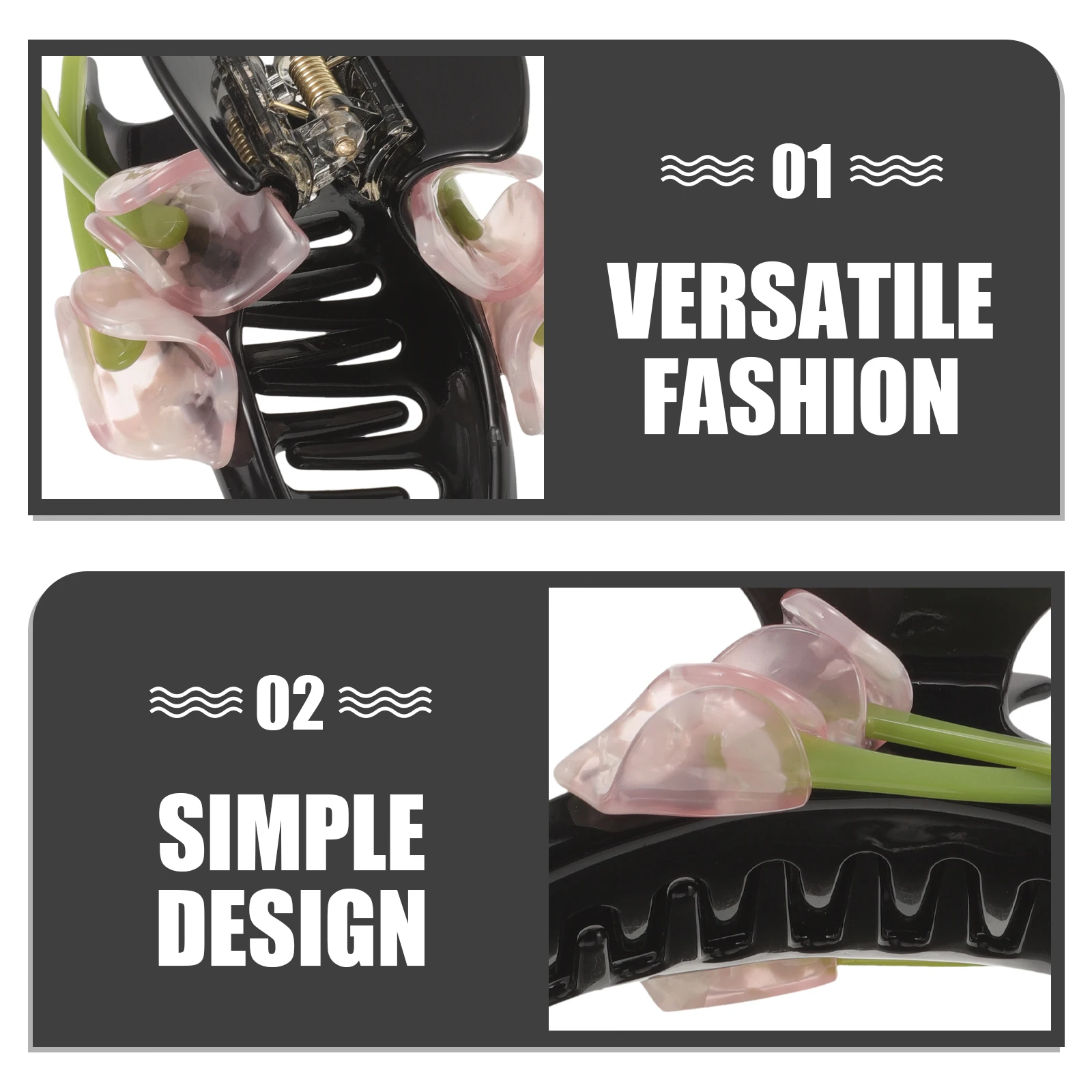 

Flower Claw Clip Large Decorative Claw Clips For Women Floral Hair Accessories Big Clip Thick Thin Hair Lightweight Comfortable