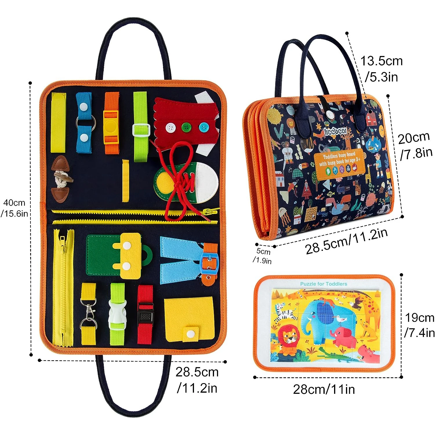 Children's Busy Board, Felt Learning Board, Puzzle and Early Education Toys, Hands, Brains, Dressing Life