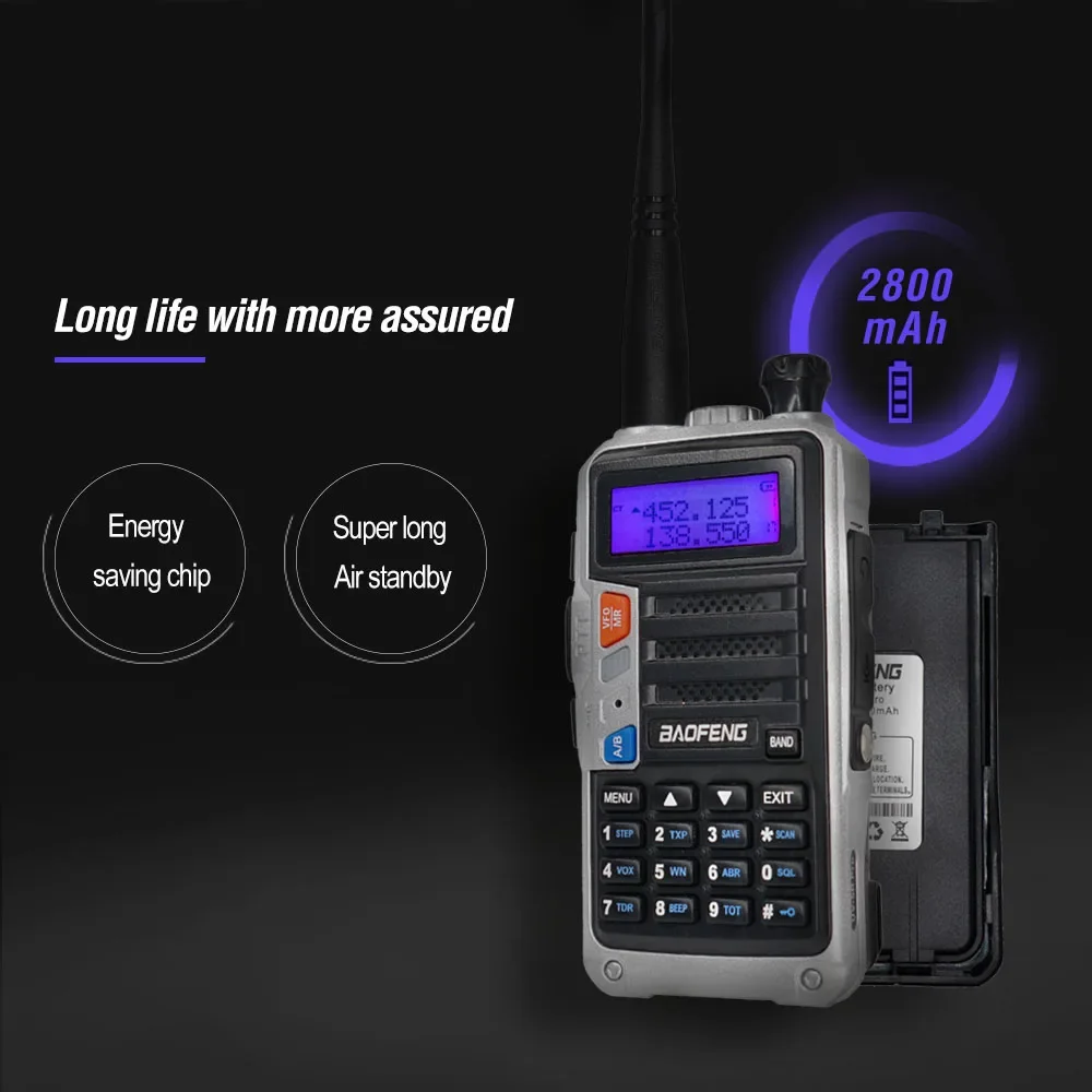 Imagem -06 - Baofeng-walkie Talkie Tri-band Uv5r Pro 8w Poderoso Rádio Bidirecional 200260mhz hf Transceptor fm Atualização cb Novo