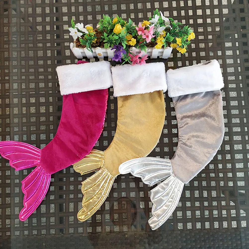 

Christmas Stockings Gift Bags 2PCS Cloth Stocking Bags for Kids Party Decoration Candy Socks for Christmas Decor