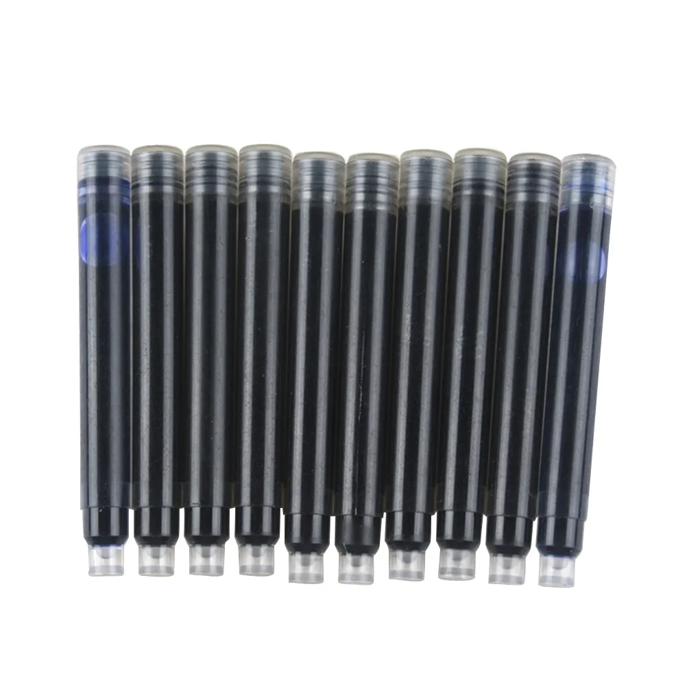 

10pcs Fountain Pen Ink Refills Blue Black 5.2Cm Plastic Universal Quick Dry Non Toxic Archive Safe In Refill Writing School