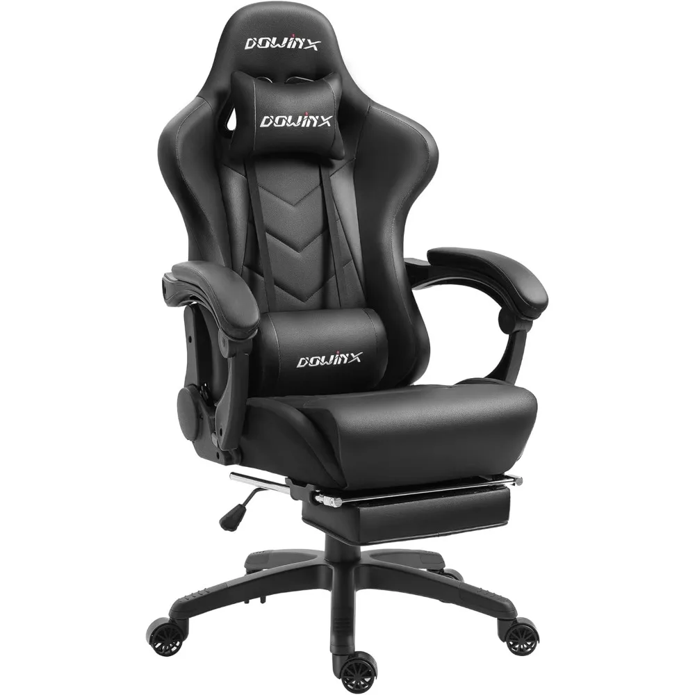 

Gaming Chair Ergonomic Racing Style Recliner with Massage Lumbar Support, Office Armchair for Computer PU Leather E-Sport