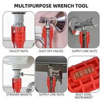 14 In 1 Faucet Sink Wrench Pipe Wrenches Faucet Sink Installer Kit for Bathroom Kitchen Plumbing Repair Installation Hand Tools 4