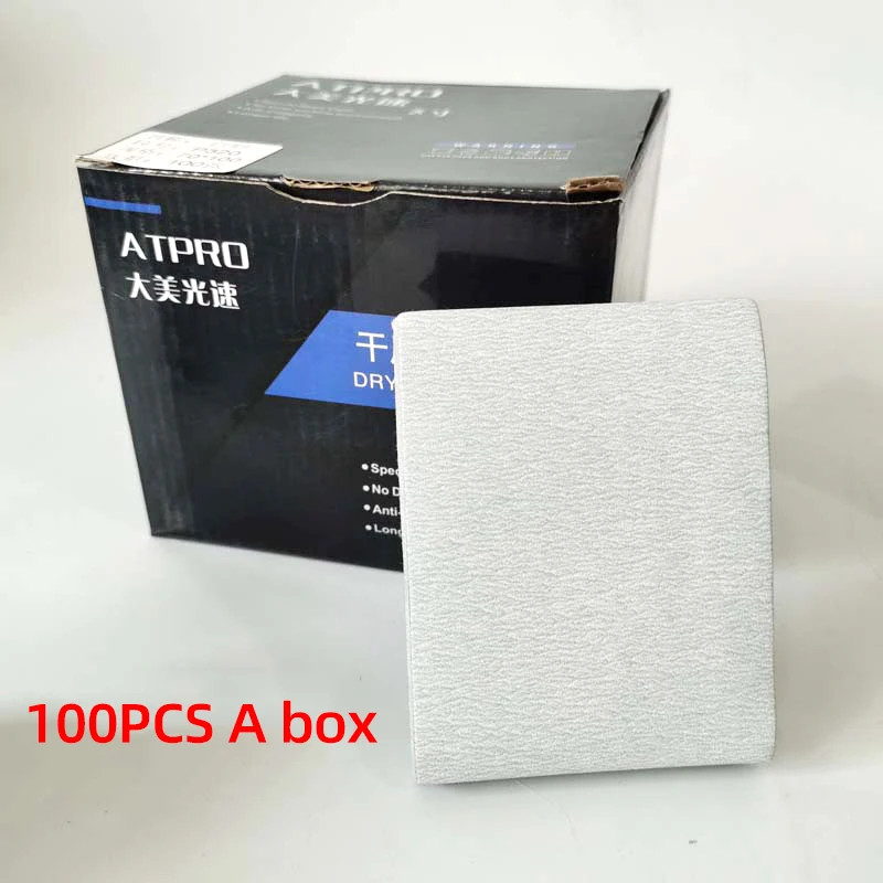 75x100mm Dry Sandpaper Sanding Paper with Hook Loop Backing Grit Options 80-600# Adhesive Sander Pads for Metal Polishing