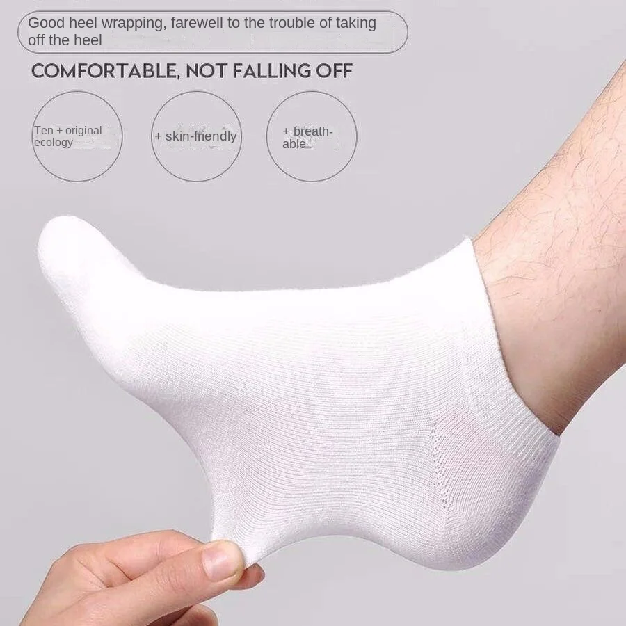 10 Pairs Women/Men Boat Socks Invisible Low Cut Silicone Non-slip Summer No-show Ankle Socks Solid Color Casual Breathable