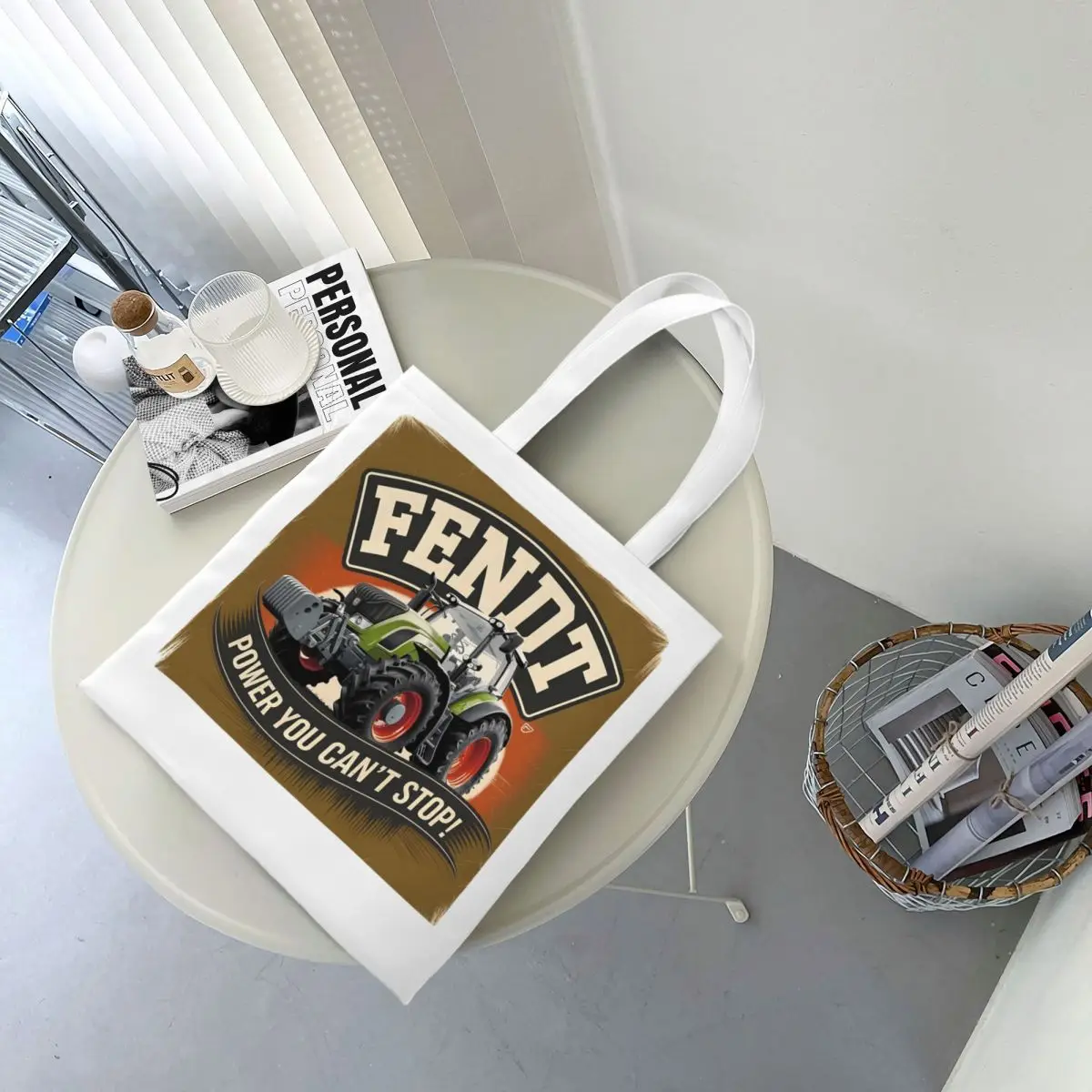 Fendt Tractor Power لا يمكنك إيقاف أكياس التسوق القماشية حقيبة حمل قابلة للطي للسيدات حقيبة كتف للسفر #1