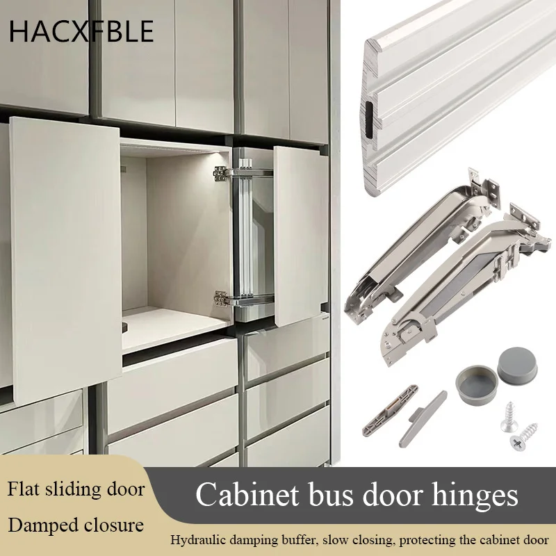 

Cabinet Bus Door Hinges Wardrobe Folding Silent Slide Rail Lateral Swing Opening Damping Buffer Door Hinge Furniture Hardware