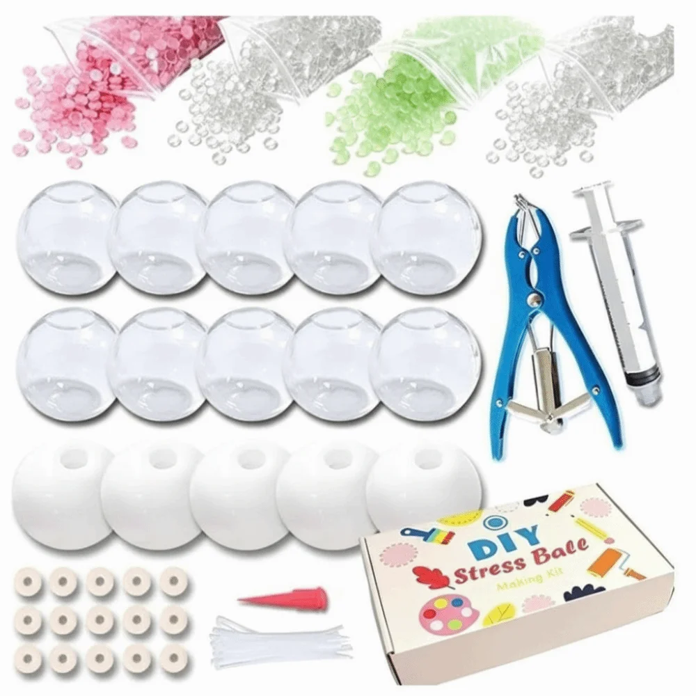 TPR DIY Ball Shell Kit Round Transparent DIY Stress Ball Making Kit Refillable Tear Resistant Stress Ball Kit Stress Relief Toys