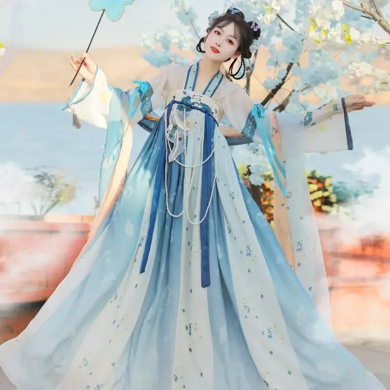 China Hanfu women Tang Dynasty chest-high shoulder strap fairy skirt spring and autumn daily Chinese elements