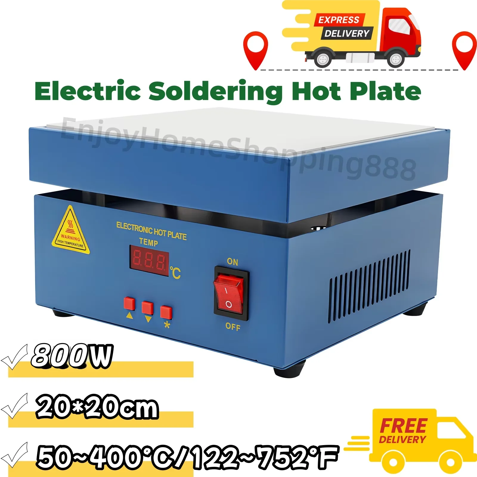 Plaque chauffante électrique 800W pour soudage, plaque chauffante à micro-ordinateur 946, table de préchauffage pour soudeur 20x20cm 110V/220V US/EU/UK