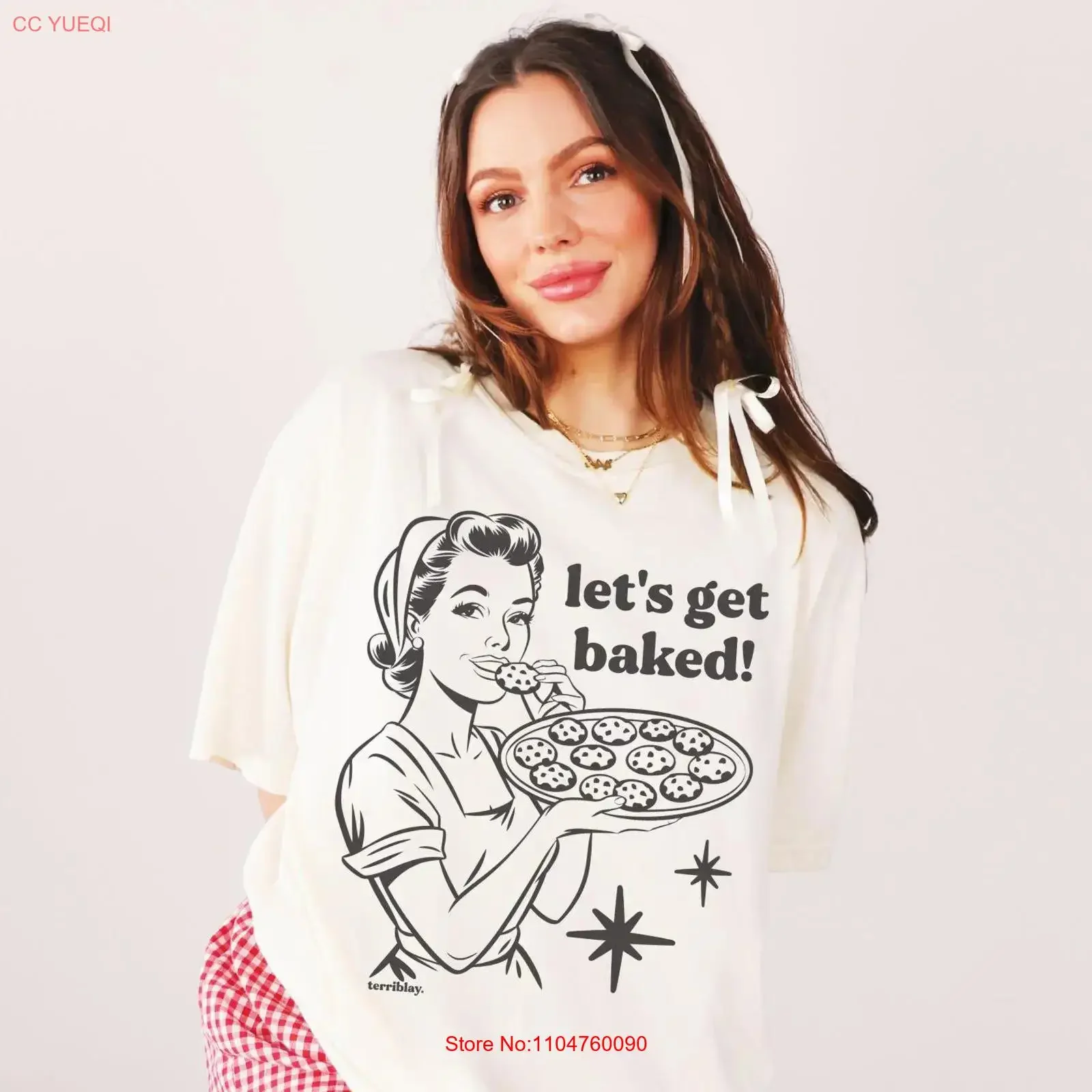 Let's Get Baked Comfort Color T Shirt Plus Sizes Funny Retro 50s Housewife Baking Because Murder Is Wrong Edible Terriblay