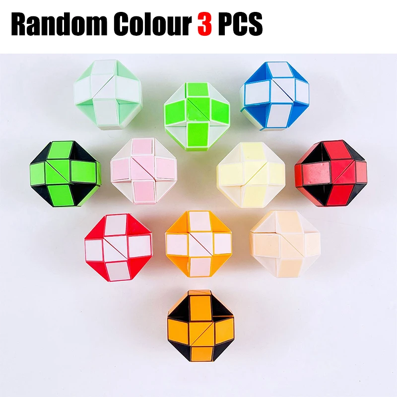 Giocattoli per bambini Bomboniere Ricompensa scolastica Goodie Cubo antistress Giocattoli Fidget Puzzle con righello serpente magico pieghevole