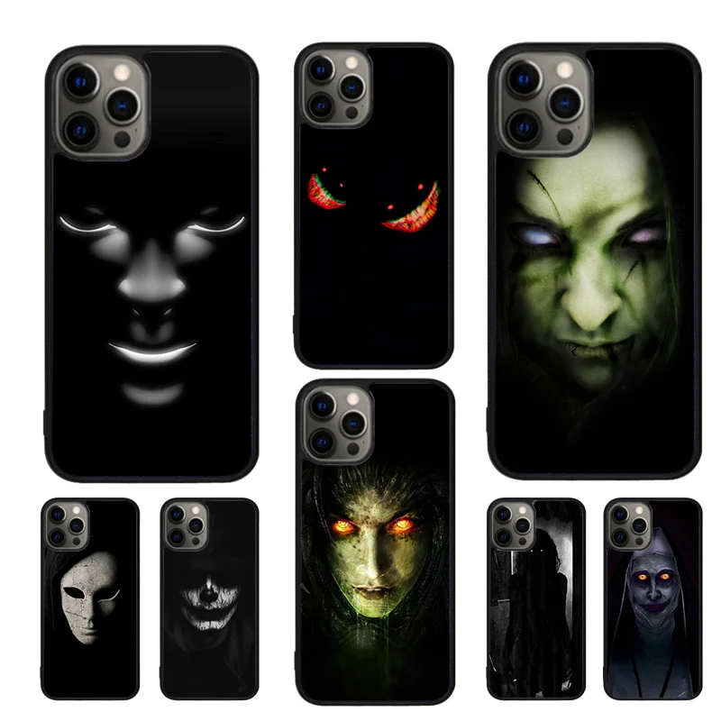 Scary Face Eyes Mobile Phone Cases Cover For iPhone 16 15 14 12 13 mini 11 Pro MAX apple 6 7 8 Plus SE2020 Coque