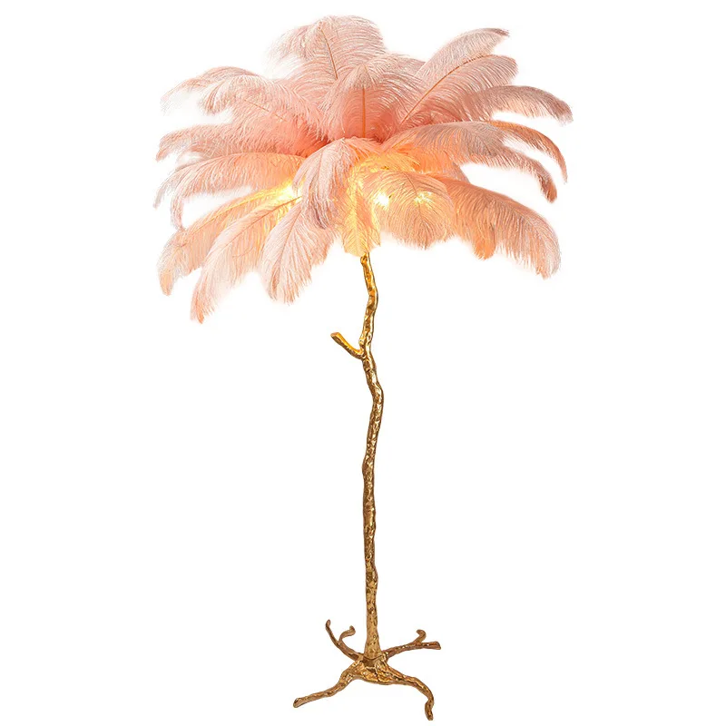 

High Quality Feather Floor Lamp Luxury Art Tree Light with Changeable Bulbs for Living Room Bedroom Decoration