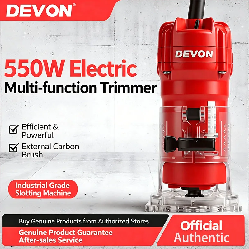 Devon 1326 Electric Trimmer Bakelite Milling Woodworking Engraving Grooving Multi-function Trimming Machine Hole-cutting Tool