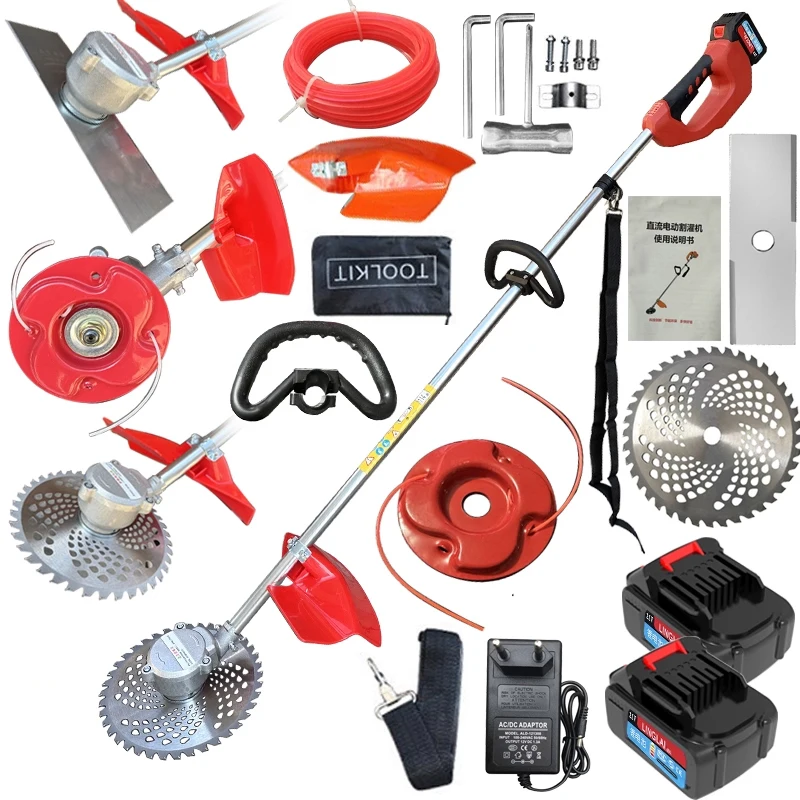 Front-mounted Brushless Lithium-ion Battery Lawn Mower, Rechargeable, Multi-functional Backpack Brush Cutter Agricultural Tools