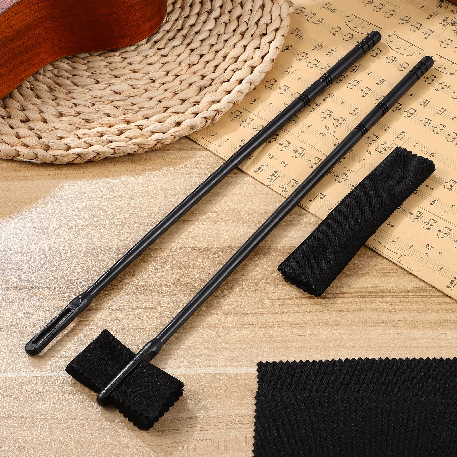 

Flute Cleaning Kit Plastic Cloth Tools Maintenance Care Accessories for Flutes Clarinet Recorder Wind Instruments Clean Set