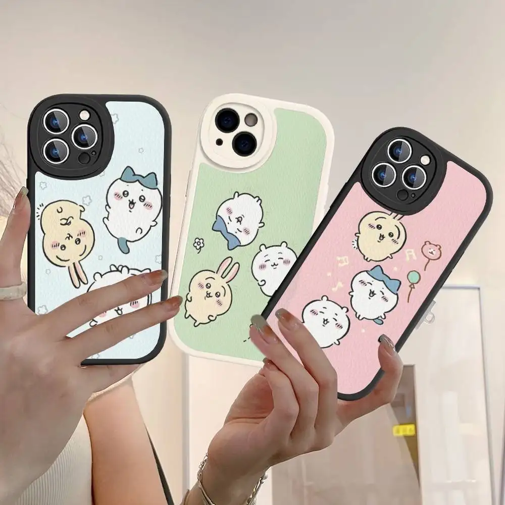 

Cartoon C-Chiikawa Usagi Hachiware Phone Case Hard Leather For iPhone 16 15 14 13 12 Mini 11 14 Pro Max Xs X Xr 7 8 Plus Fundas