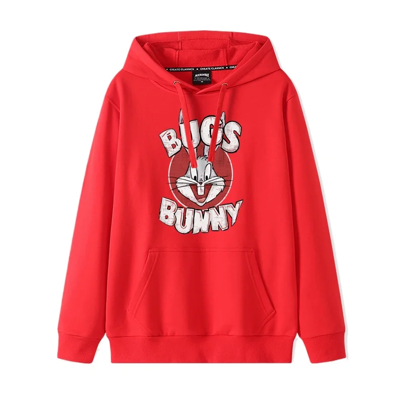 Maglione femminile americano retrò cartone animato Bugs Bunny maglione con cappuccio coppia femminile 2024 nuovo cappotto primaverile e autunnale