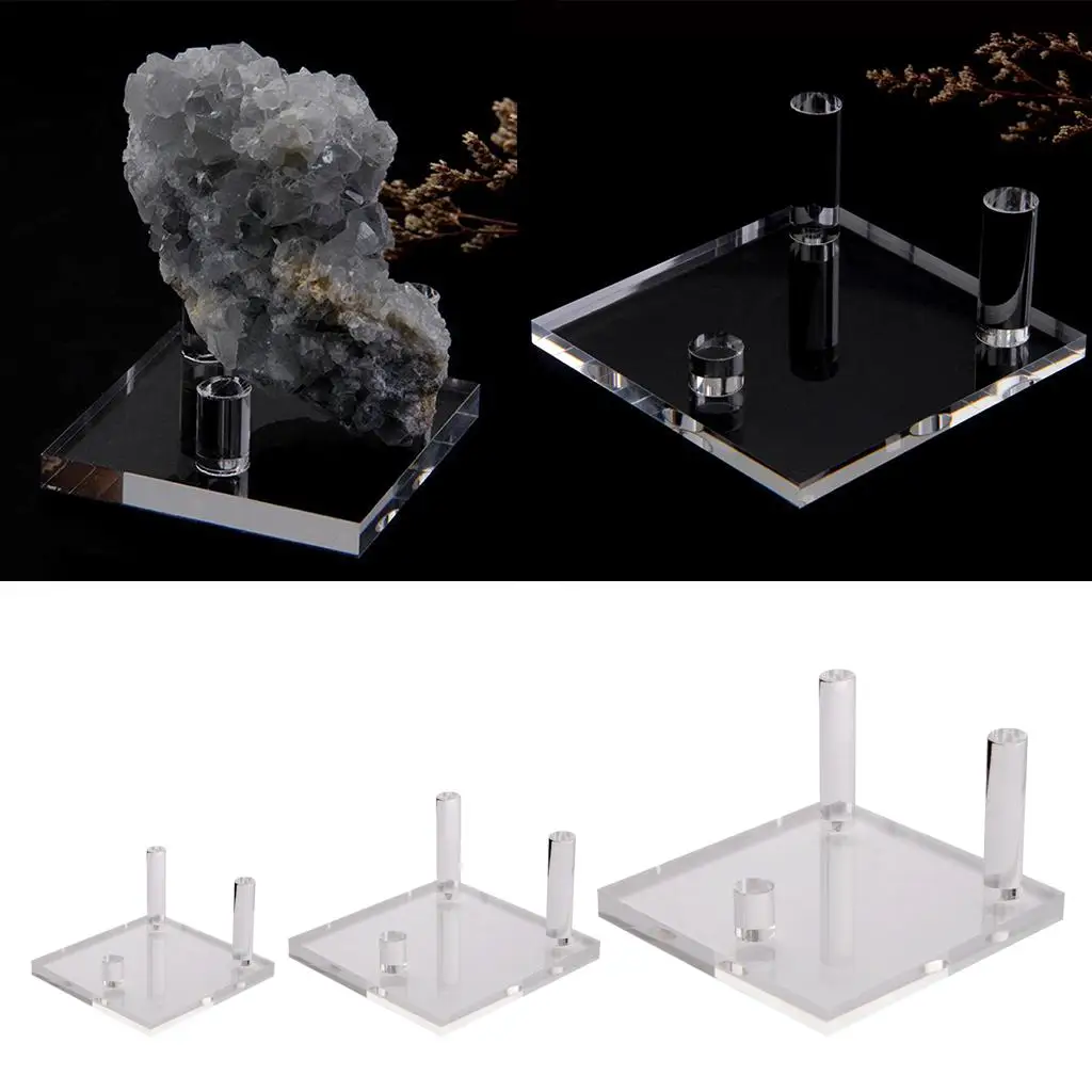 Display Holder for Fossils And Collectibles with Three-Peg Design