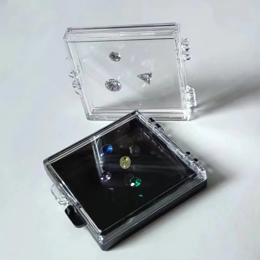 

Loose Diamond Gemstone Display Box Floating Gem Packaging Storage Case Stone Showcase Zircon Piercing Jewelry Organizer Box