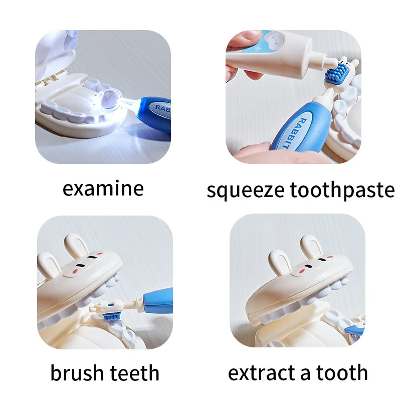 Nana Rabbit-equipo médico y conjunto familiar para niños, estetoscopio de inyección de enfermera, juego interactivo para interiores, regalo de juguete para bebés