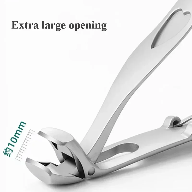 Curved Toe Nail Clippers Large Opening Hard Thick Nails Cutter Stainless Steel Professional Fingernail Clipper Nail Trimmer Tool