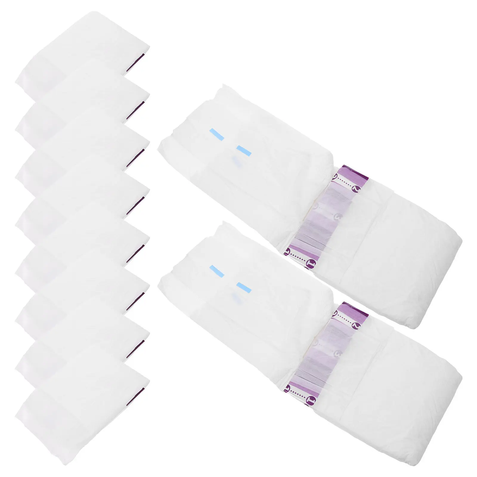 10Pcs Adult Diaper Soft Breathable Nonwoven Pe Wood Pulp Macromolecule Material for Incontinence Care Wheelchair Users Pregnant