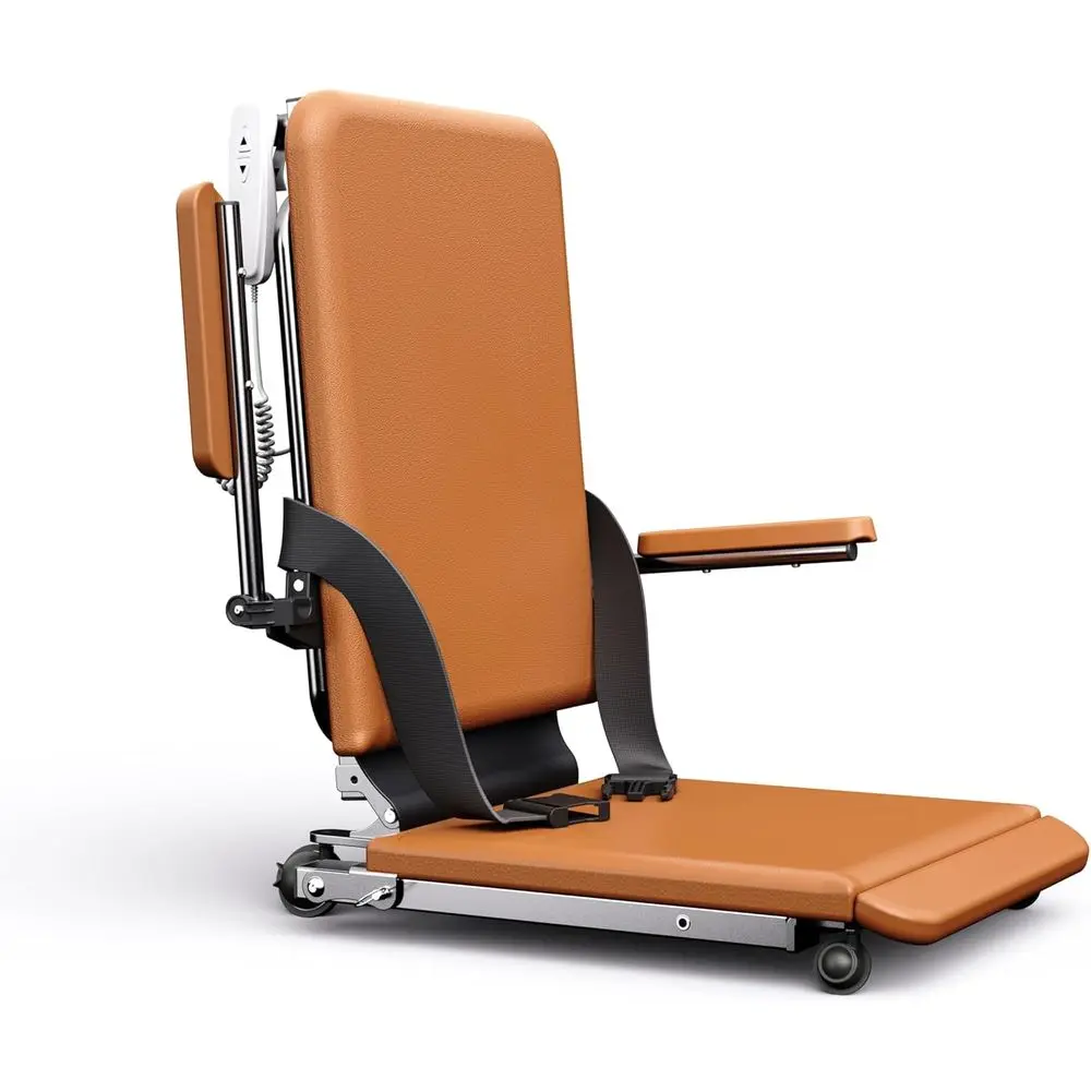 

Electric Adjustable Chair with Wheels, PU Cushion, 440 lbs Capacity, Seat Belts & Handrails, Ideal for Elderly, Home Use