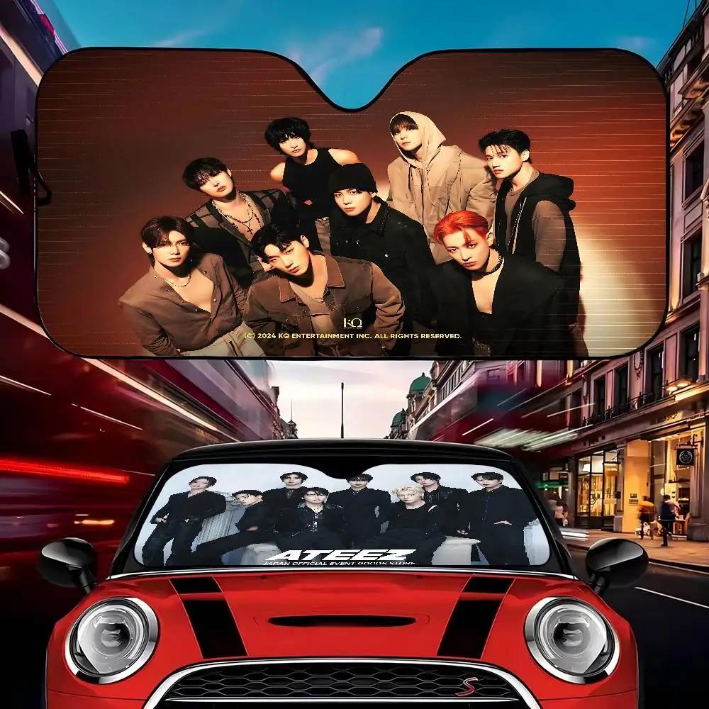 

Классический KPOP Hot A-ateez Singer, солнцезащитный козырек для автомобиля, лобовое стекло, солнцезащитный козырек, внутренняя защита для грузовика, внедорожника
