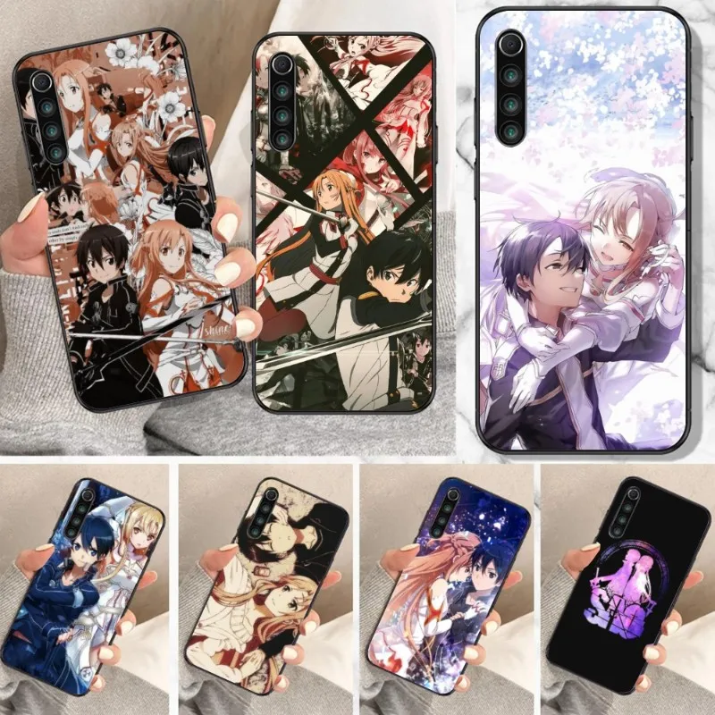 SAO Kirito Asuna Smart Phone Case for Xiaomi Mi 13 12 12S 12T 11T 10T 9T Lite Pro Ultra Poco F3 F4 F5 X4 GT Black Cover Funda