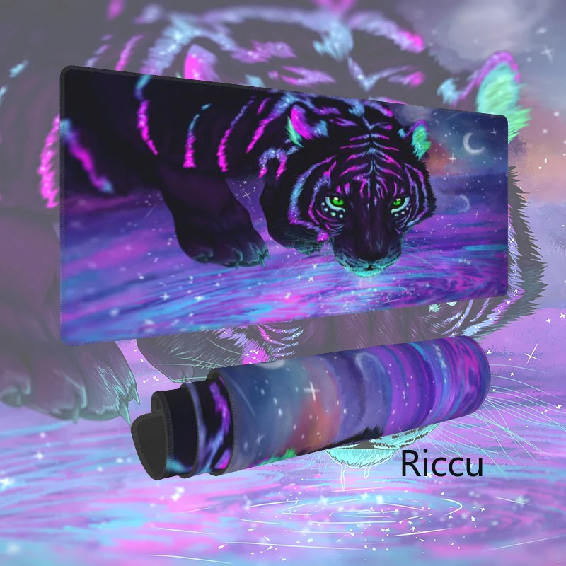 

400x900mm Animal Kawaii Tiger New Natural Rubber Gaming Mousepad Non-Slip Desk Mat Size For Large Edge Locking Game Keyboard Pad