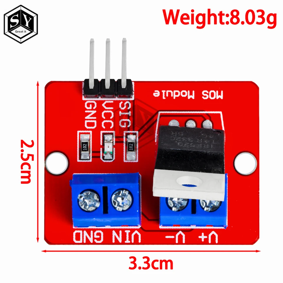 5er Pack IRF520 MOSFET Treibermodul – Für Arduino, Raspberry Pi, PWM-fähig, Bis 24V, Für Pumpen & Magnetventile 5 Stück Treibermodul 24V