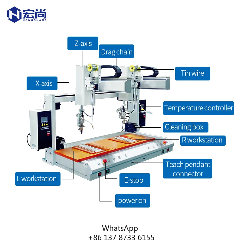 

Ra Dual-Head Dual-Station Automatic Robot/Welding/Soldering, Suitable For PCBA/LED/LCD Assembly/Production Line