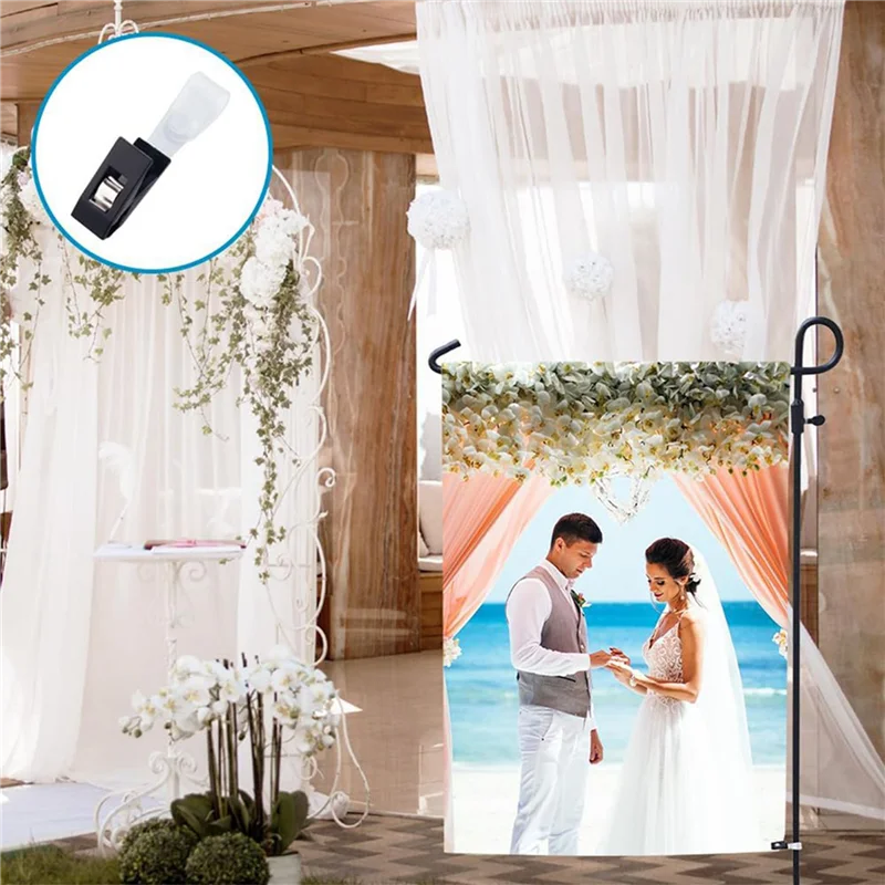 ABUL-40PCS Clips para bandera de jardín, tapones para bandera de jardín, Clip antiviento para bandera pequeña, Clips para asta de bandera de patio de césped, soporte para postes de bandera de jardín