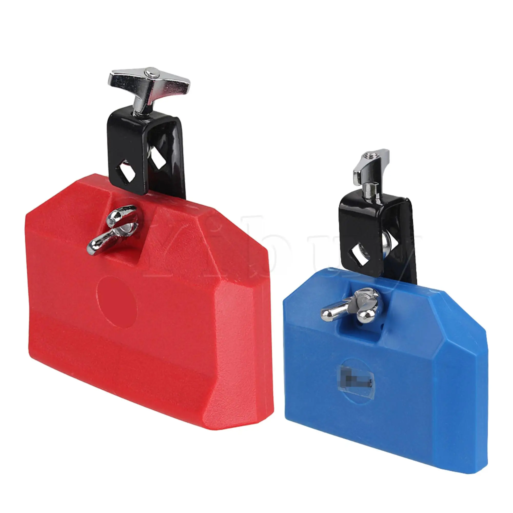 Yibuy 2 PCS Plastic Drum Bracket Jam Blocks Percussion Accessories Red & Blue