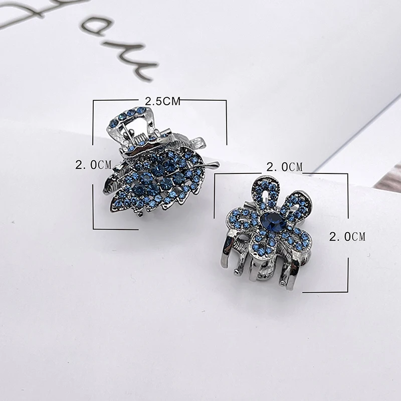 Vintage Claw Hair Clips Small Metal Hair Claws Grippers Crystal Rhinestone Clamps Hair Accessories for Girl and Women