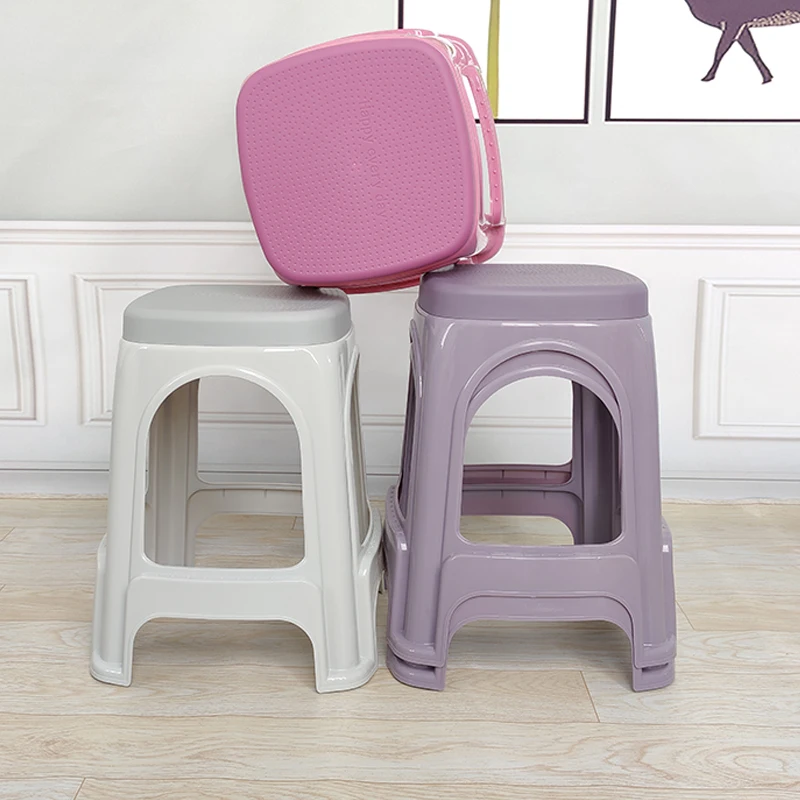 

thickened small square stools Plastic stools, household benches, high stools, bathroom coffee tables, low stools