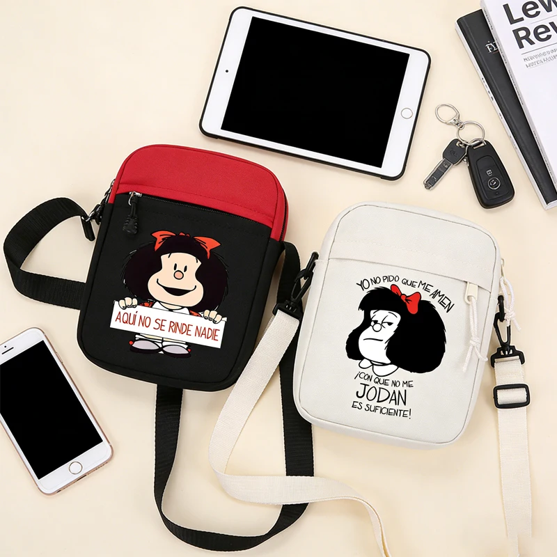 

Cartoon Mafalda CrossbodyBag Boy Girl Outdoor Shoulderbag Chest Packs Travel Shoulder Bags Sport Daily Phone Pouch Small One Bag
