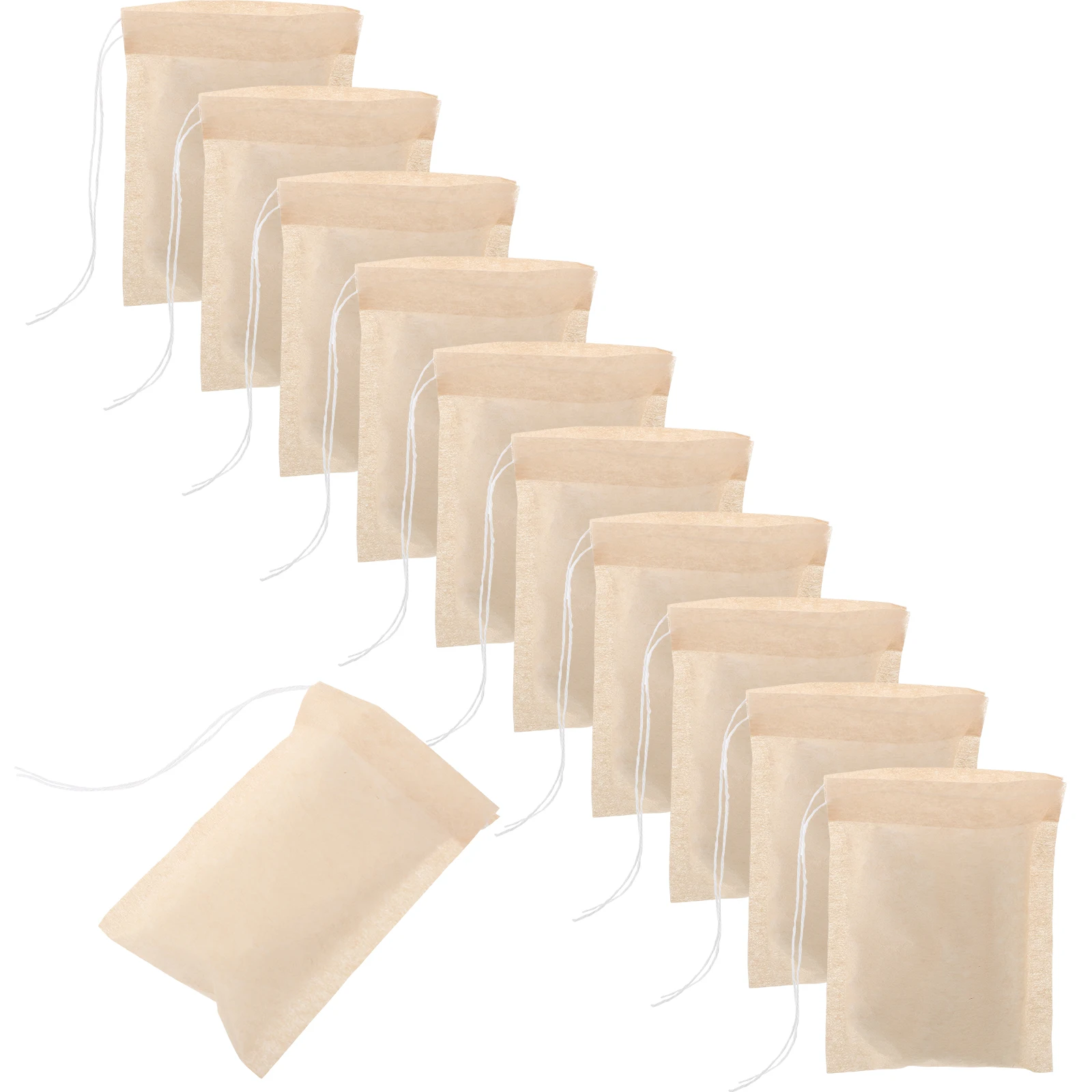 

100pcs Filter Paper Bags 6x8 Size Drawstring Disposable Tea Coffee Herb Strainer Loose Leaf Bags Paper Material Pollution Free