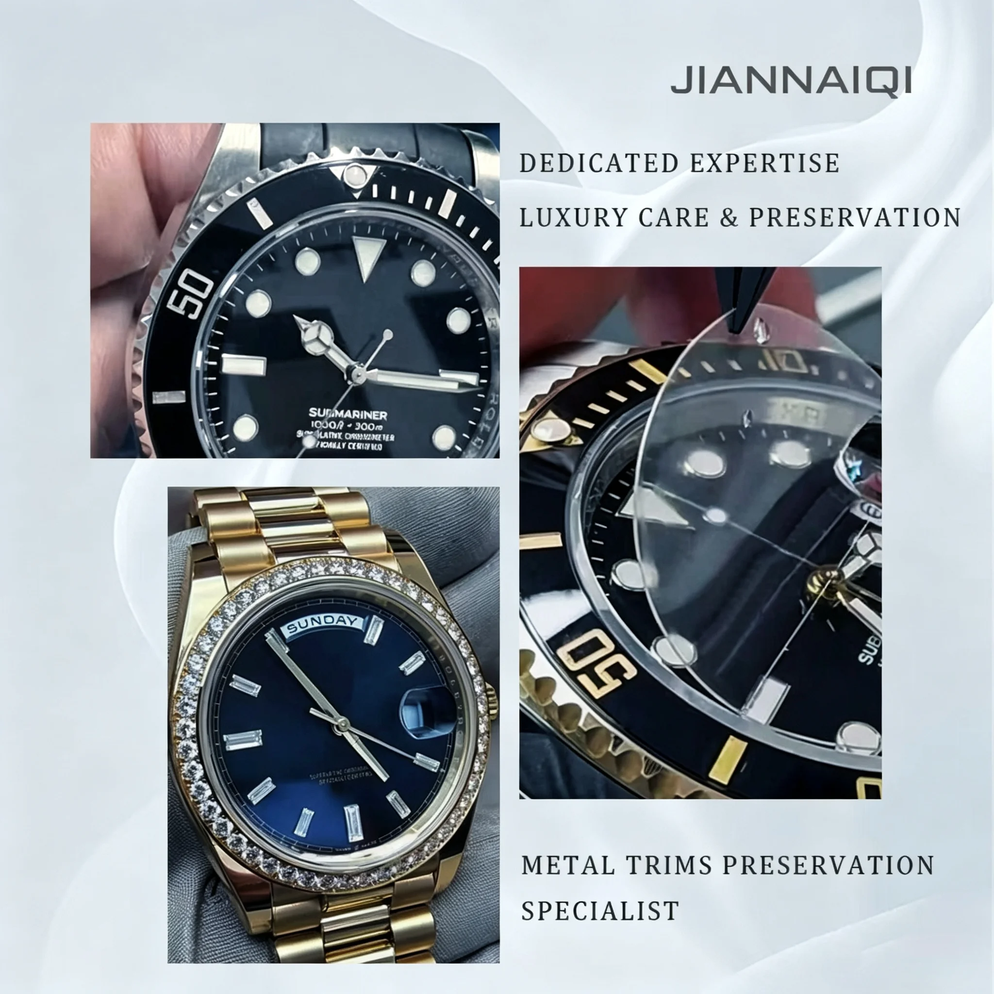 Ready Stock Jiannaiqi Watch Full Set Protective Film For Rolex Two-Tone Blue 126613 Waterproof Scratch-Resistant High-Transparen