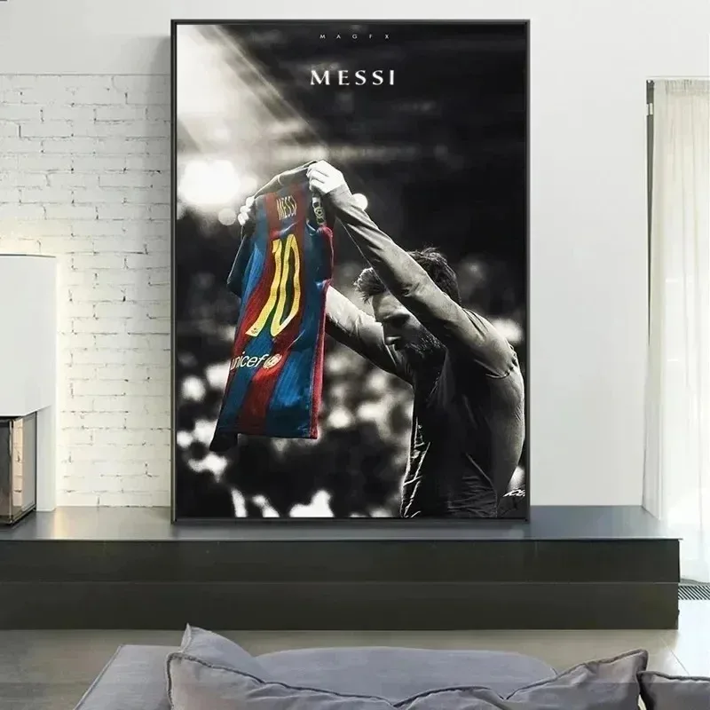 Football Star Messi Retro Poster Wall Art Decoration Painting Without Frame Room Home Decor Soccer Club Fans Collection Gifts