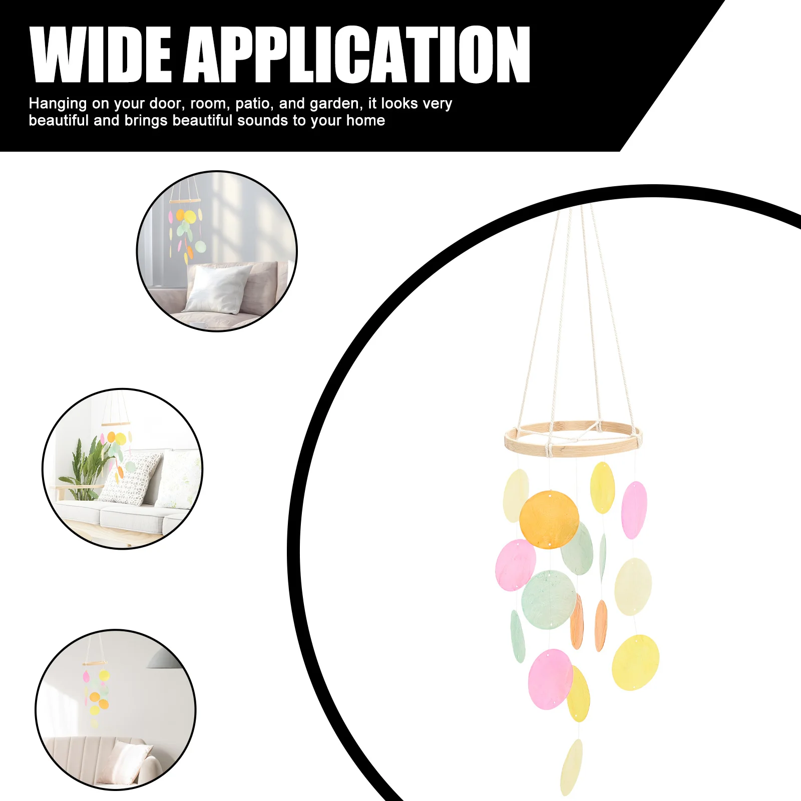 

Colorful Shell Wind Chime Beautiful Hanging Home Patio Garden Decoration Outdoor Decorative Wind Bell Gift Home Hanging Decor