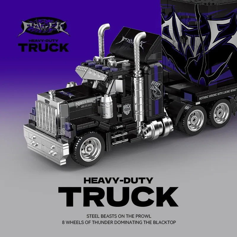 Em estoque pb8829 moc recipiente técnico caminhão blocos de construção gmc trator tijolos modelo brinquedos para crianças presente natal conjunto