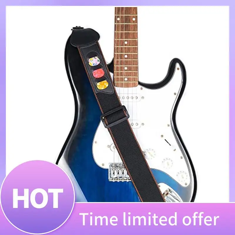 

ABXI Folk Electric Guitar Strap Cotton Strap Musical Instrument Strap Buckle Gasket Head With Pickle Strap Instrument Guitar Par