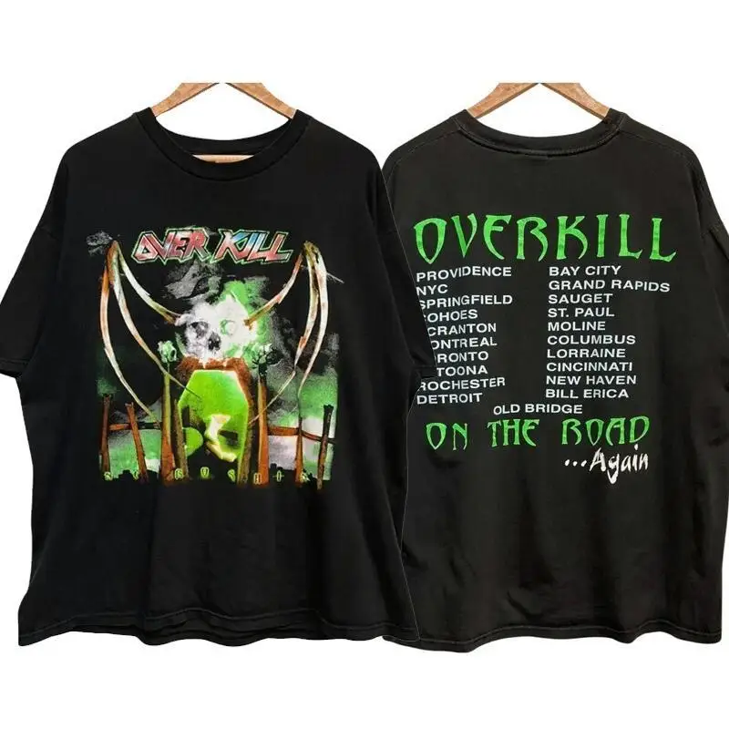 90S Overkill Necroshine T Shirt Xl On The Road Again 2 Sided Tee Nh20730