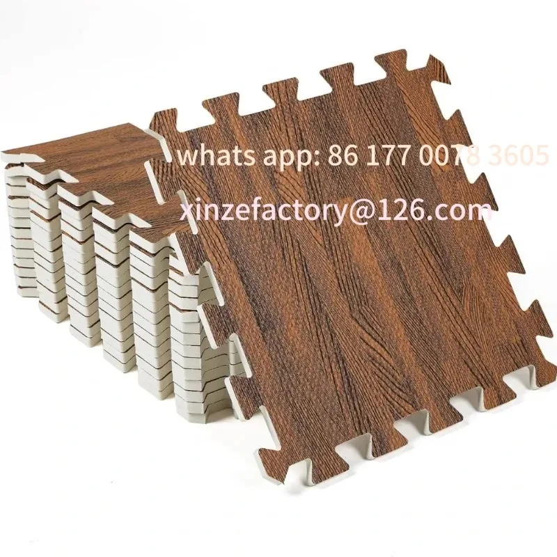 

Customizable 8/16 Pcs 30x30cm Wood Grain Puzzle Mats EVA Interlocking Foam Patchwork Rug Children's Crawling Carpet Fitness