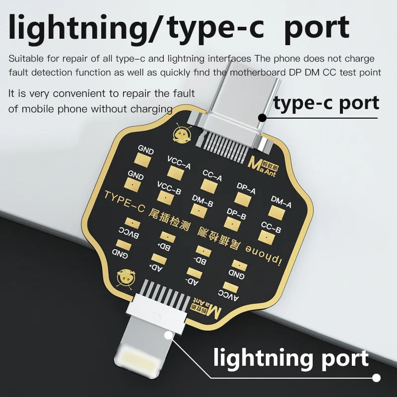 MaAnt TAIL Plug Dock Flex Test Board dla iPhone Android typ C awaria ładowania baterii telefon komórkowy narzędzie do szybkiego testowania