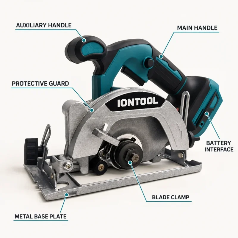 IONTOOL 5.5 Inch Circular Saw 18V Bare Unit for Roofing Sheathing Cutting and Light Building Construction Work