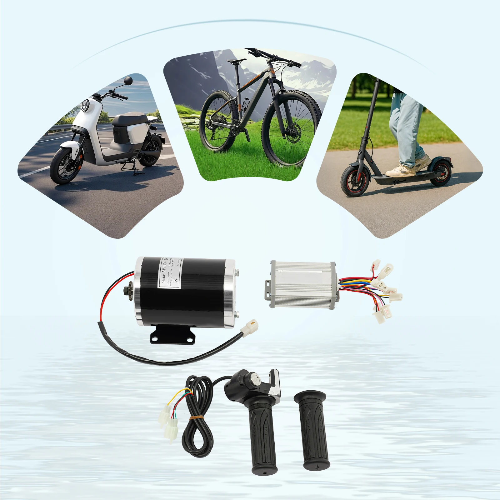 Bymaocar 48V 1000W Brush Electric Bicycle Conversion Kit Cycling Motor Controller Scooter Accessories Brushed Motor Kit 264.55 lbs Load Capacity 3000rpm 4.5N.M Torque Anti-Slip Throttle Speed Control Smooth Comfortable Ride for Bike Scooter
